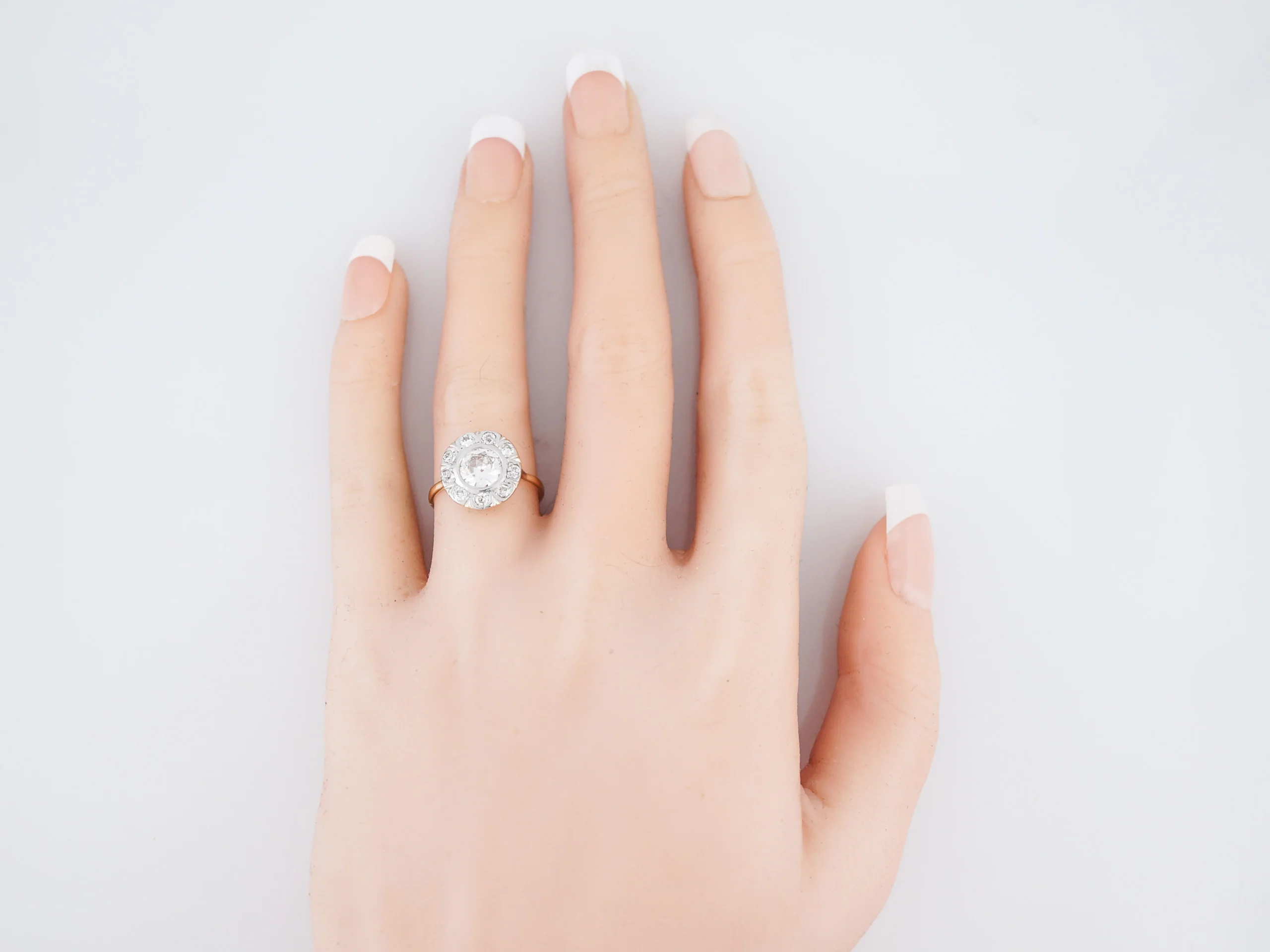 Antique Engagement Ring Victorian .80 Old European Cut Diamond in 14K Yellow & White Gold - Image 5