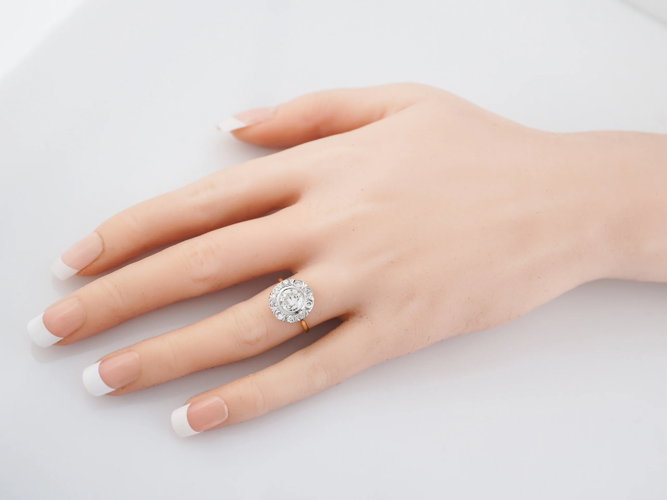Antique Engagement Ring Victorian .80 Old European Cut Diamond in 14K Yellow & White Gold - Image 6