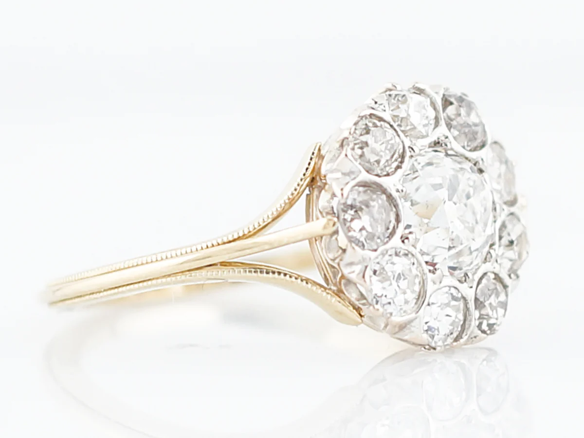ntique Engagement Ring Victorian .98 Old Mine Cut Diamond in 18K Yellow Gold - Image 3
