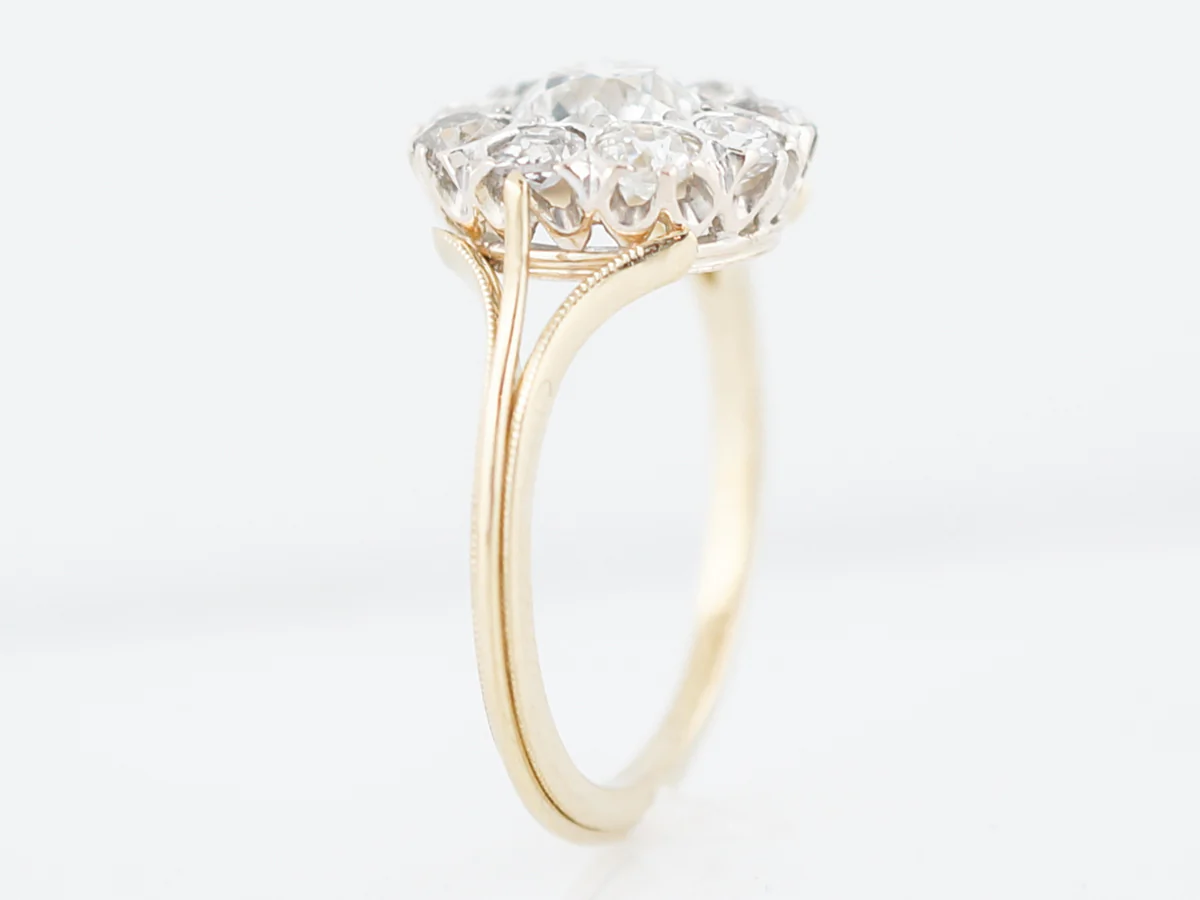 ntique Engagement Ring Victorian .98 Old Mine Cut Diamond in 18K Yellow Gold - Image 4