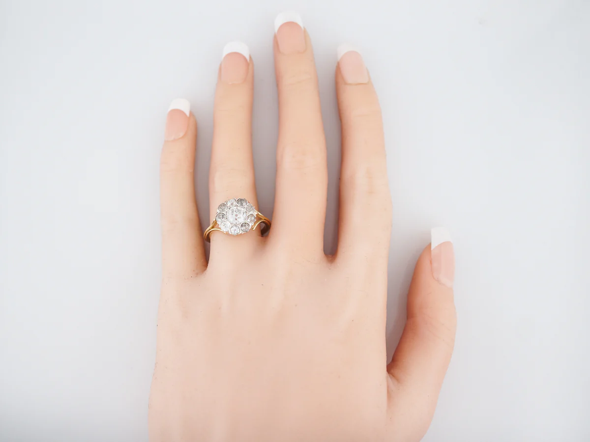 ntique Engagement Ring Victorian .98 Old Mine Cut Diamond in 18K Yellow Gold - Image 5