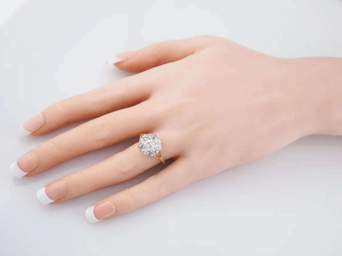 ntique Engagement Ring Victorian .98 Old Mine Cut Diamond in 18K Yellow Gold - Image 6