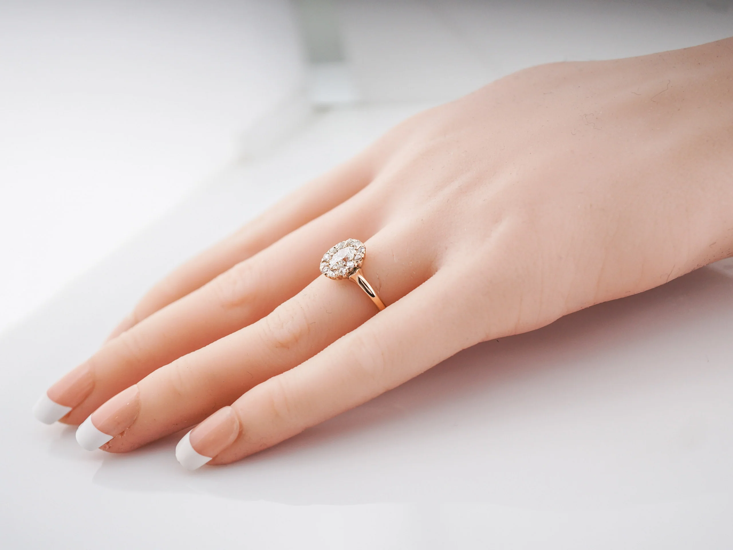 Antique Engagement Ring Victorian GIA .54 Oval Cut Diamond in 14k Yellow Gold - Image 7
