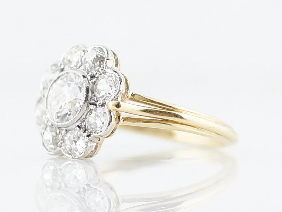 Antique Engagement Ring Victorian GIA .55 Old European Cut Diamond in 18K Yellow Gold & White Gold - Image 2