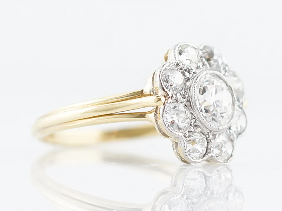 Antique Engagement Ring Victorian GIA .55 Old European Cut Diamond in 18K Yellow Gold & White Gold - Image 3