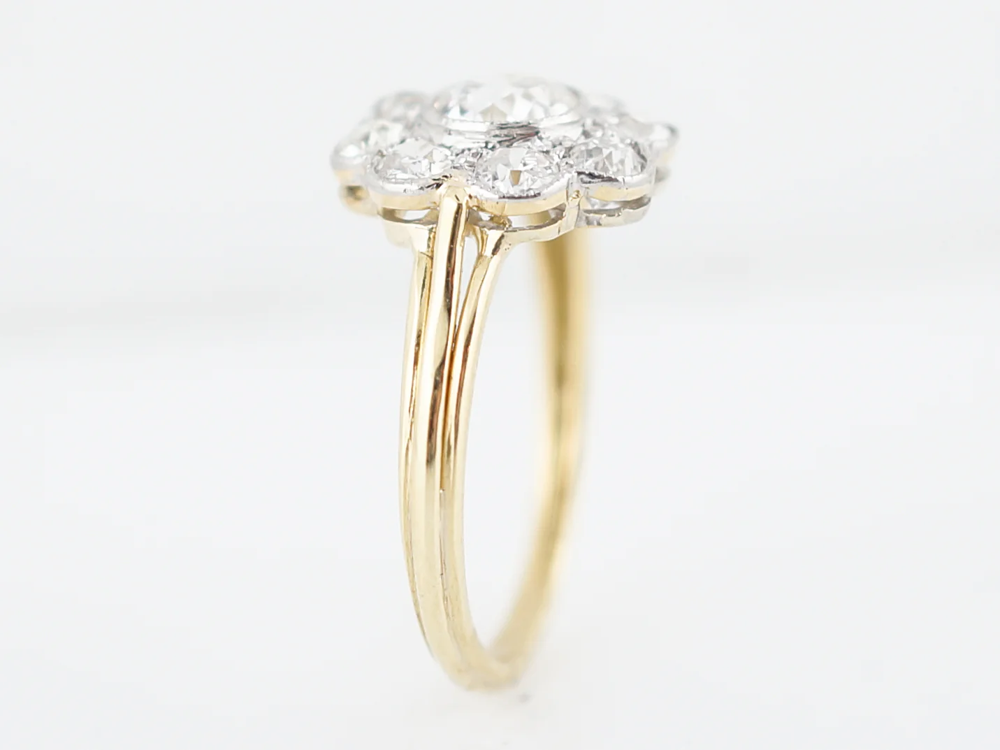 Antique Engagement Ring Victorian GIA .55 Old European Cut Diamond in 18K Yellow Gold & White Gold - Image 4