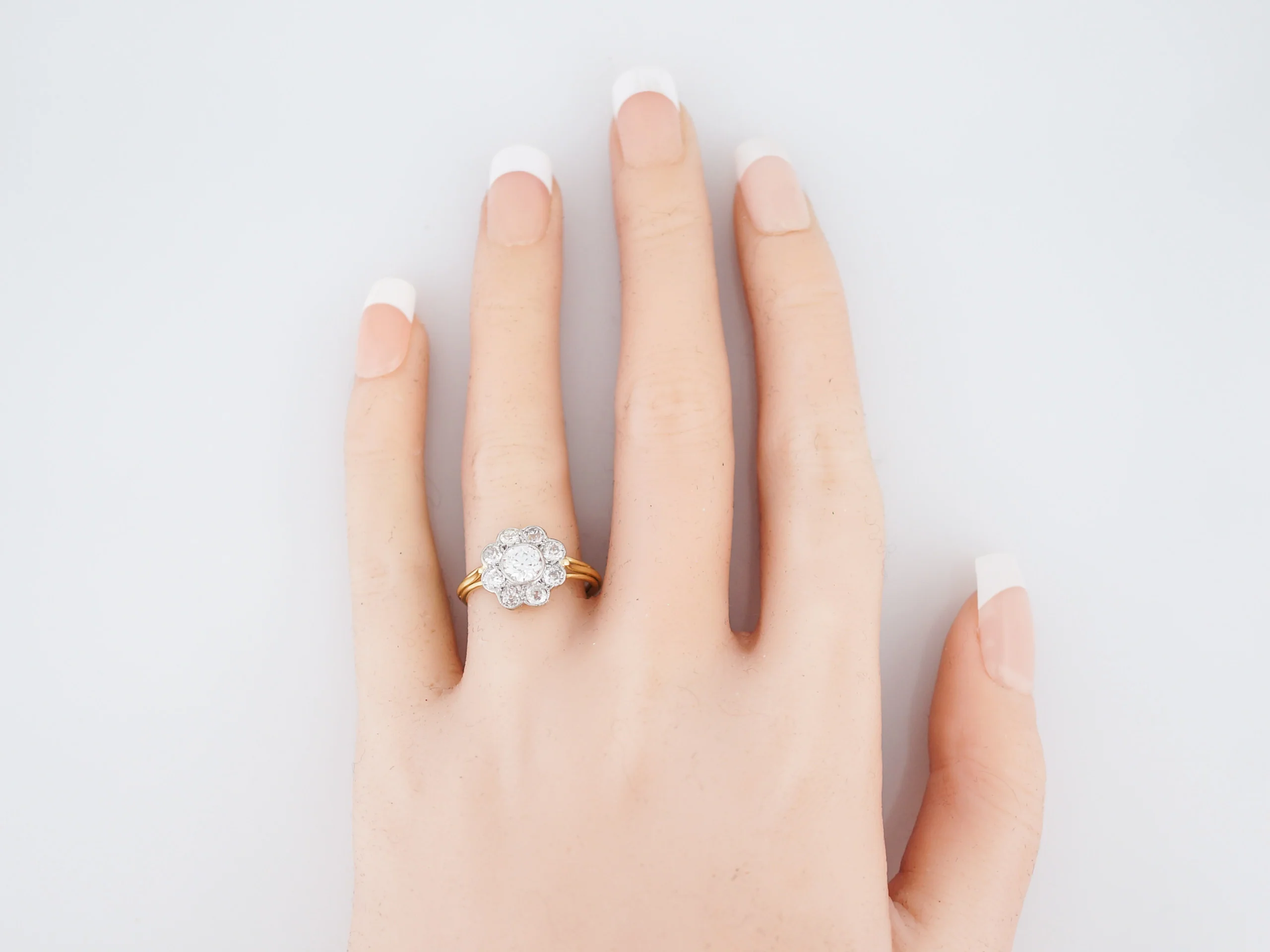Antique Engagement Ring Victorian GIA .55 Old European Cut Diamond in 18K Yellow Gold & White Gold - Image 5