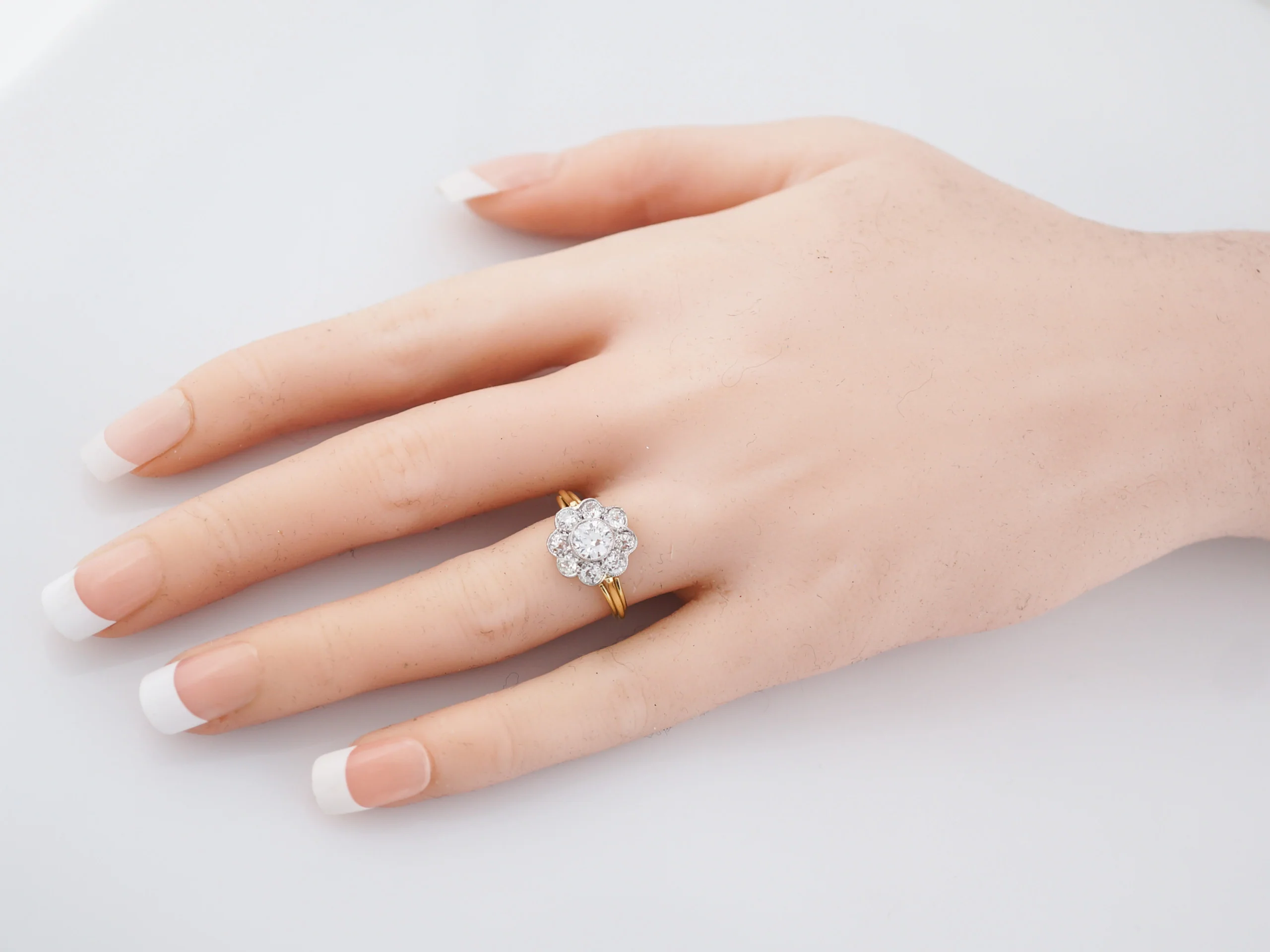 Antique Engagement Ring Victorian GIA .55 Old European Cut Diamond in 18K Yellow Gold & White Gold - Image 6