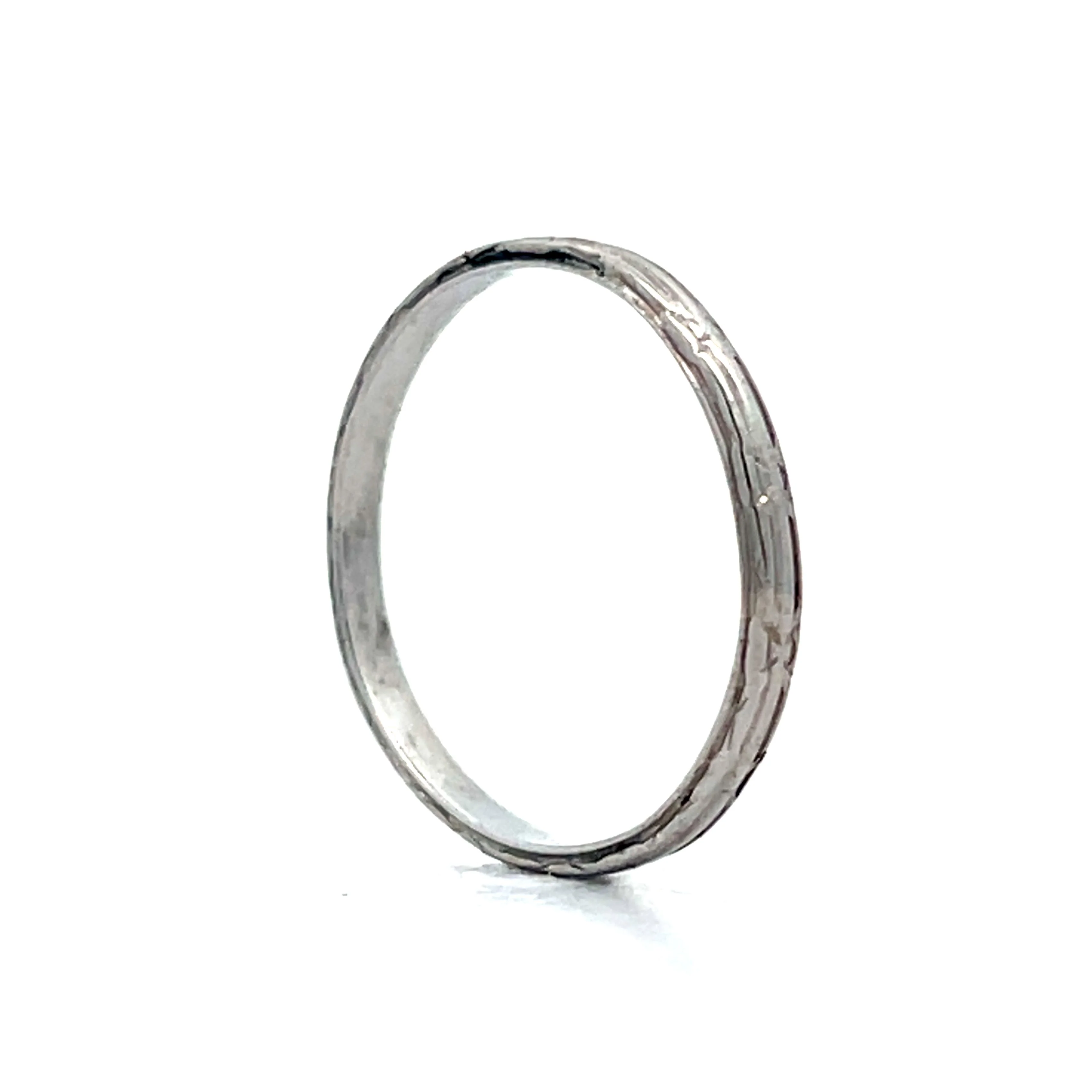 Antique Engraved Art Deco Wedding Band in 18k - Image 6