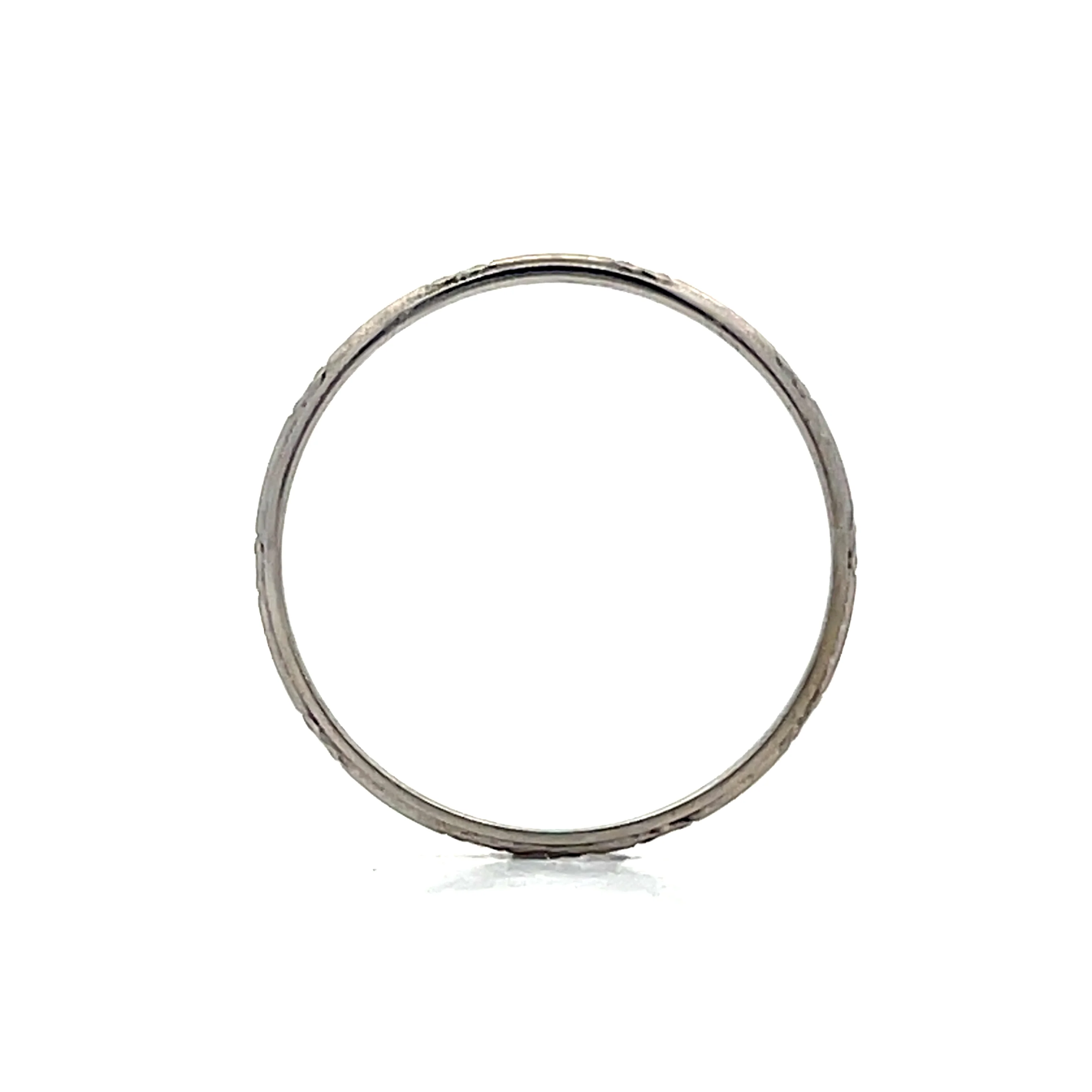 Antique Engraved Orange Blossom Wedding Band in 18k - Image 4