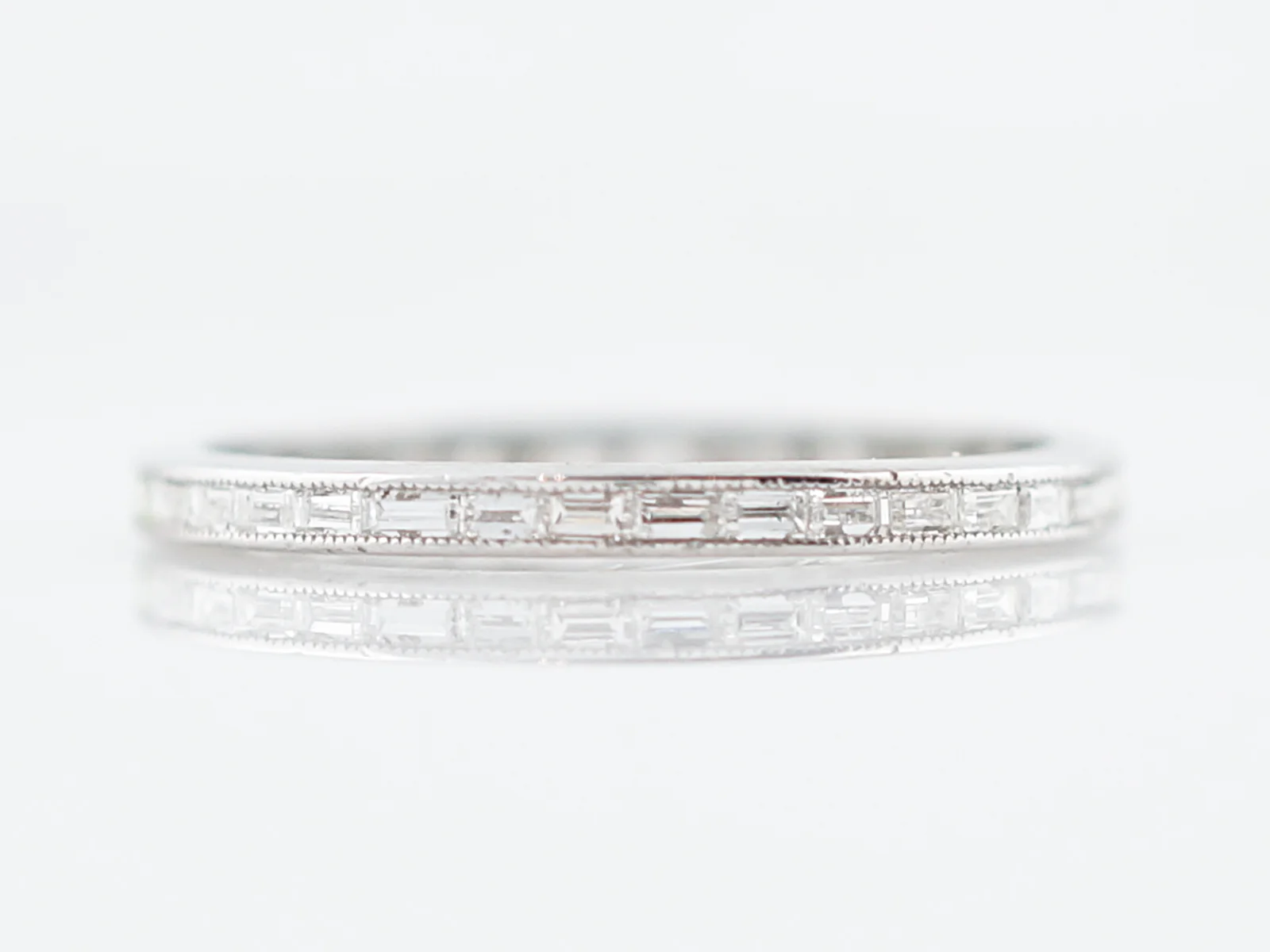 Eternity Band Modern .38 Baguette Cut Diamonds in 14k White Gold