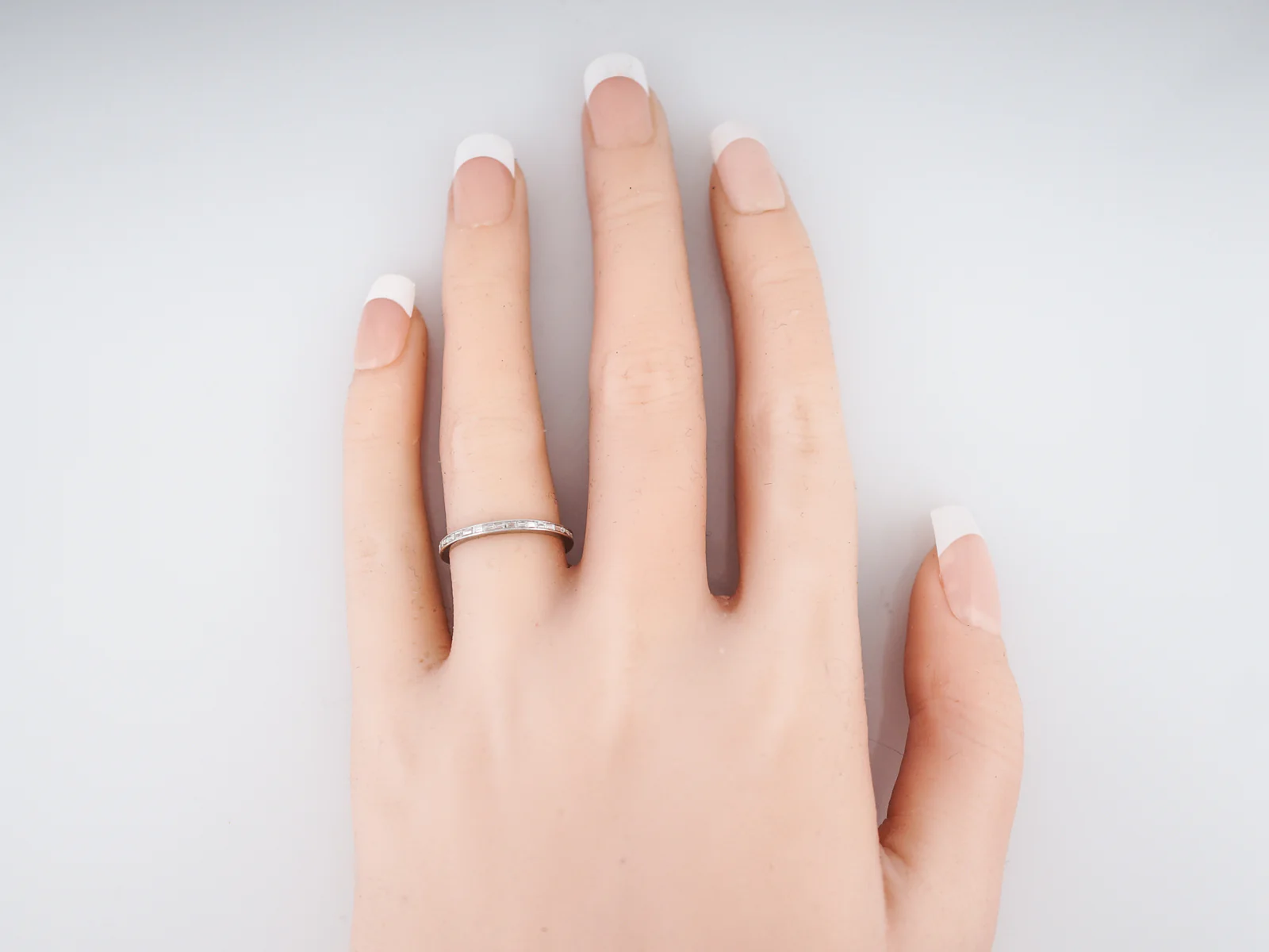 Eternity Band Modern .38 Baguette Cut Diamonds in 14k White Gold - Image 4