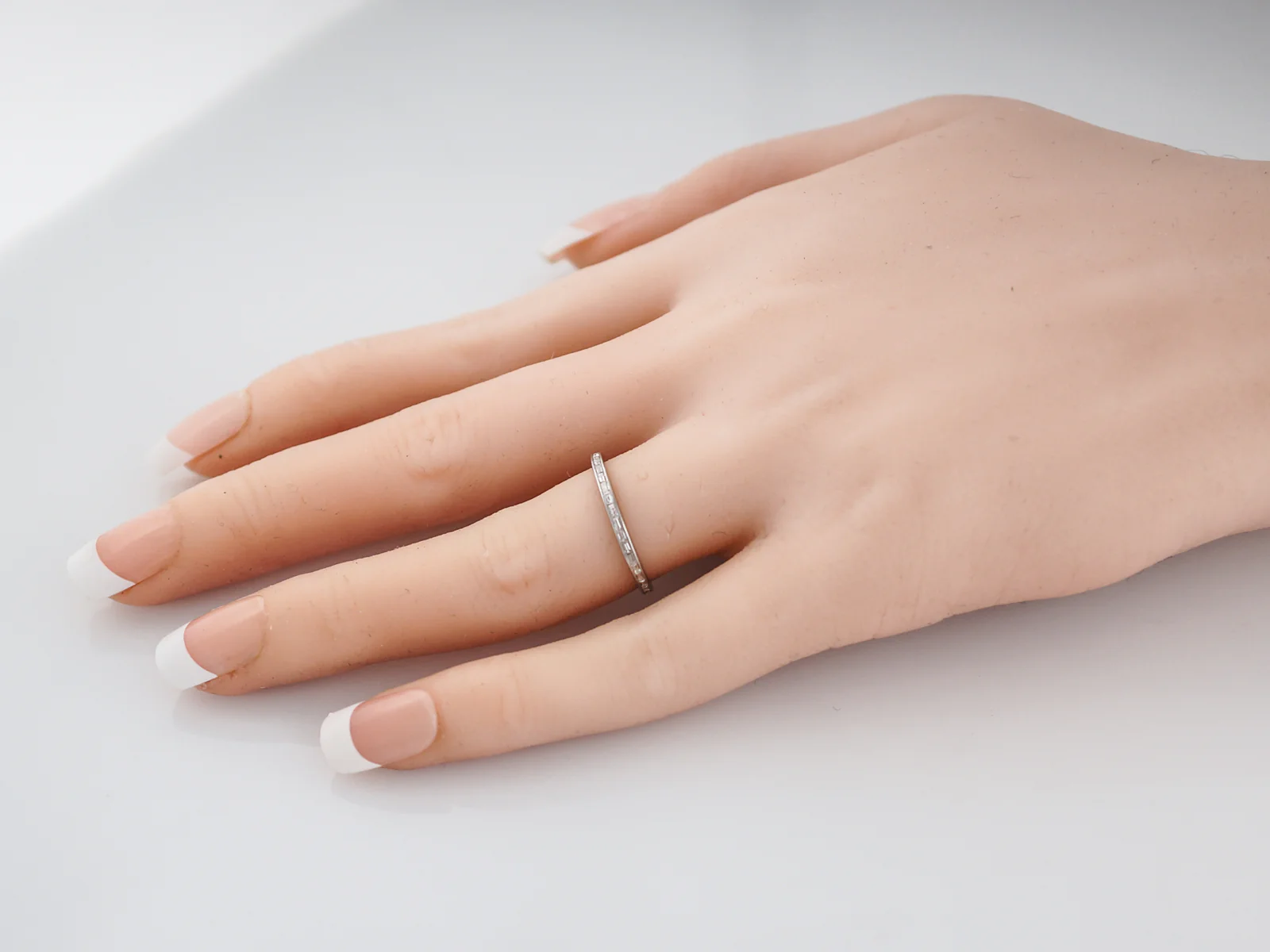 Eternity Band Modern .38 Baguette Cut Diamonds in 14k White Gold - Image 5