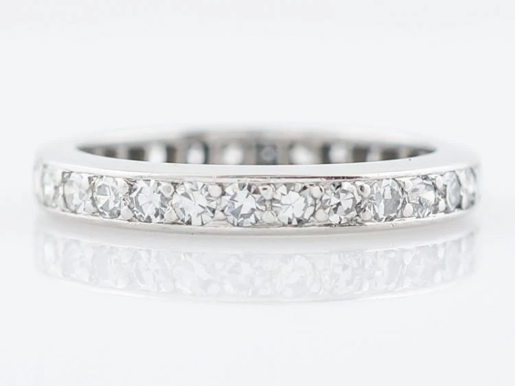 Antique Eternity Wedding Band Art Deco 1.20 Single Cut Diamonds in Platinum