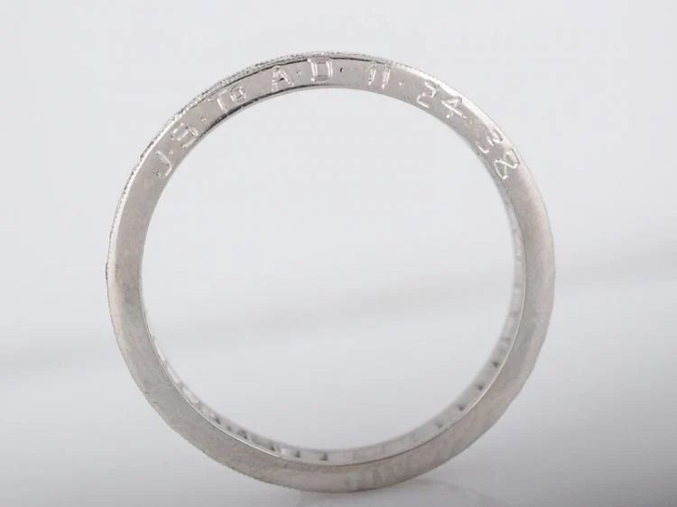 Antique Eternity Wedding Band Art Deco .50 Single Cut Diamonds in Platinum - Image 4