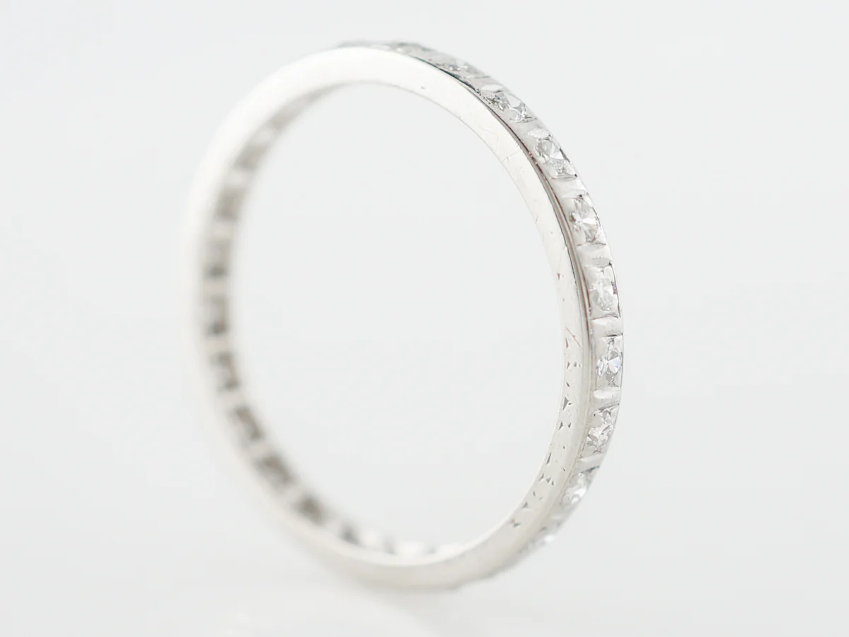 Antique Eternity Wedding Band w/ Diamonds Platinum - Image 2