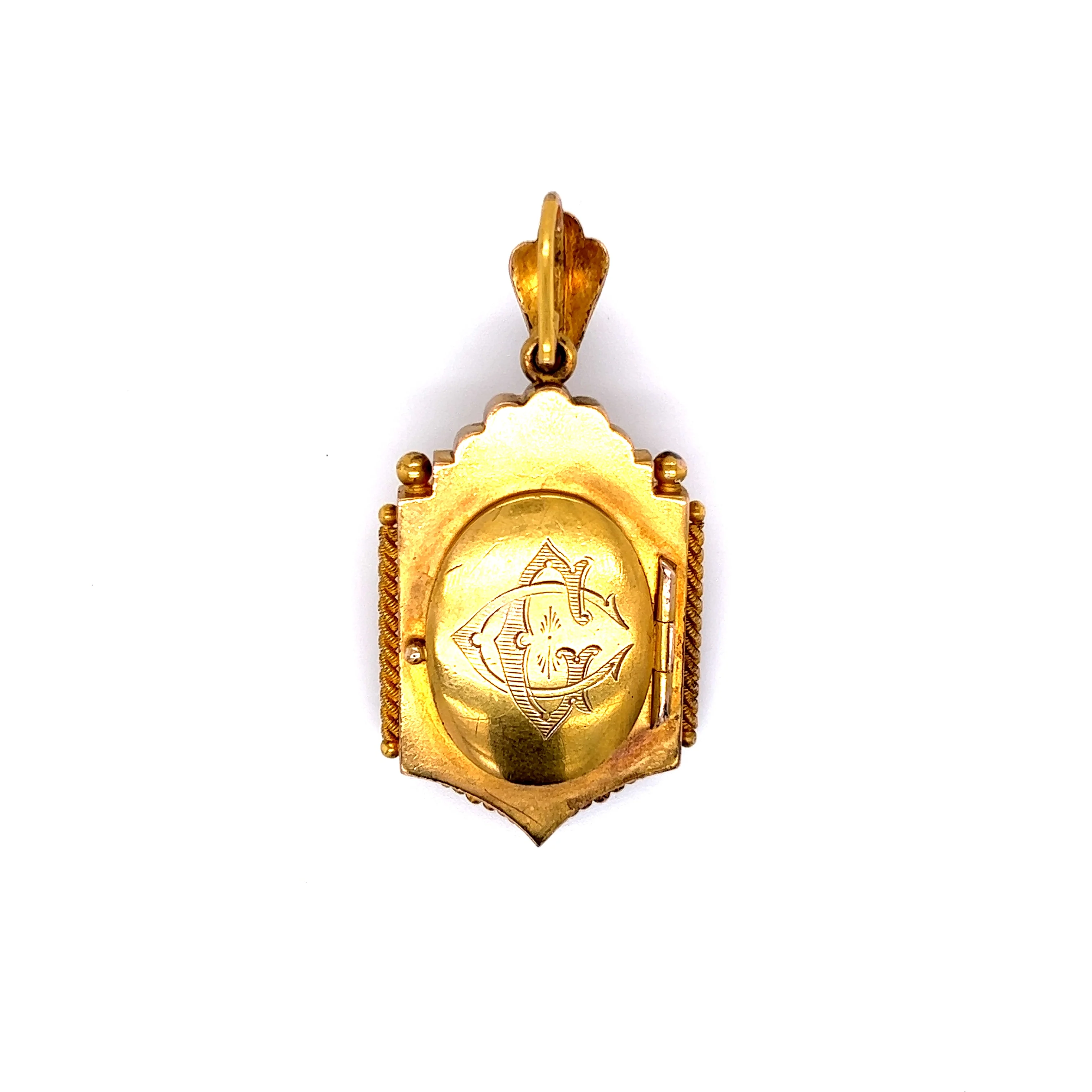 Antique Etruscan Revival Locket in 14k Yellow Gold - Image 3