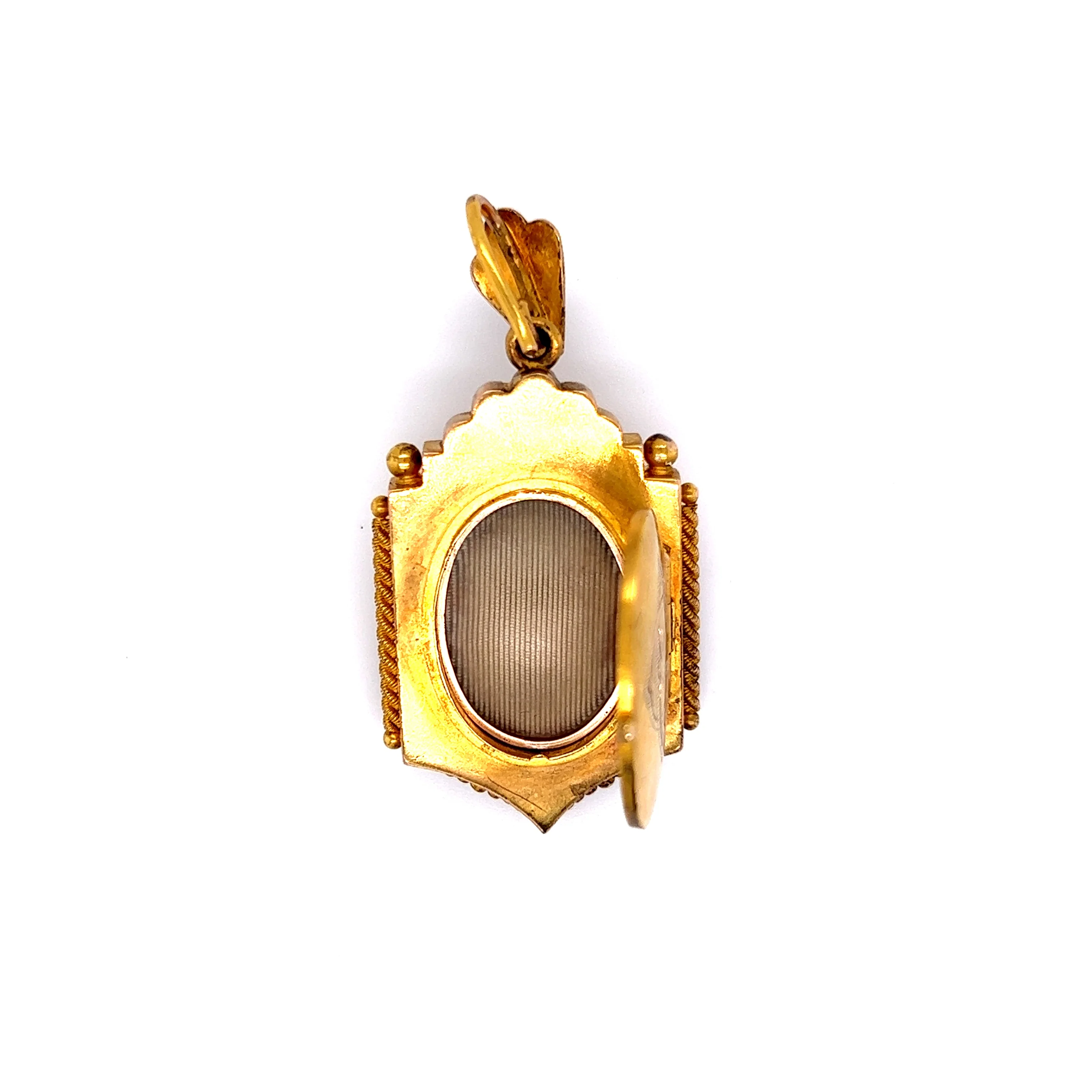Antique Etruscan Revival Locket in 14k Yellow Gold - Image 4
