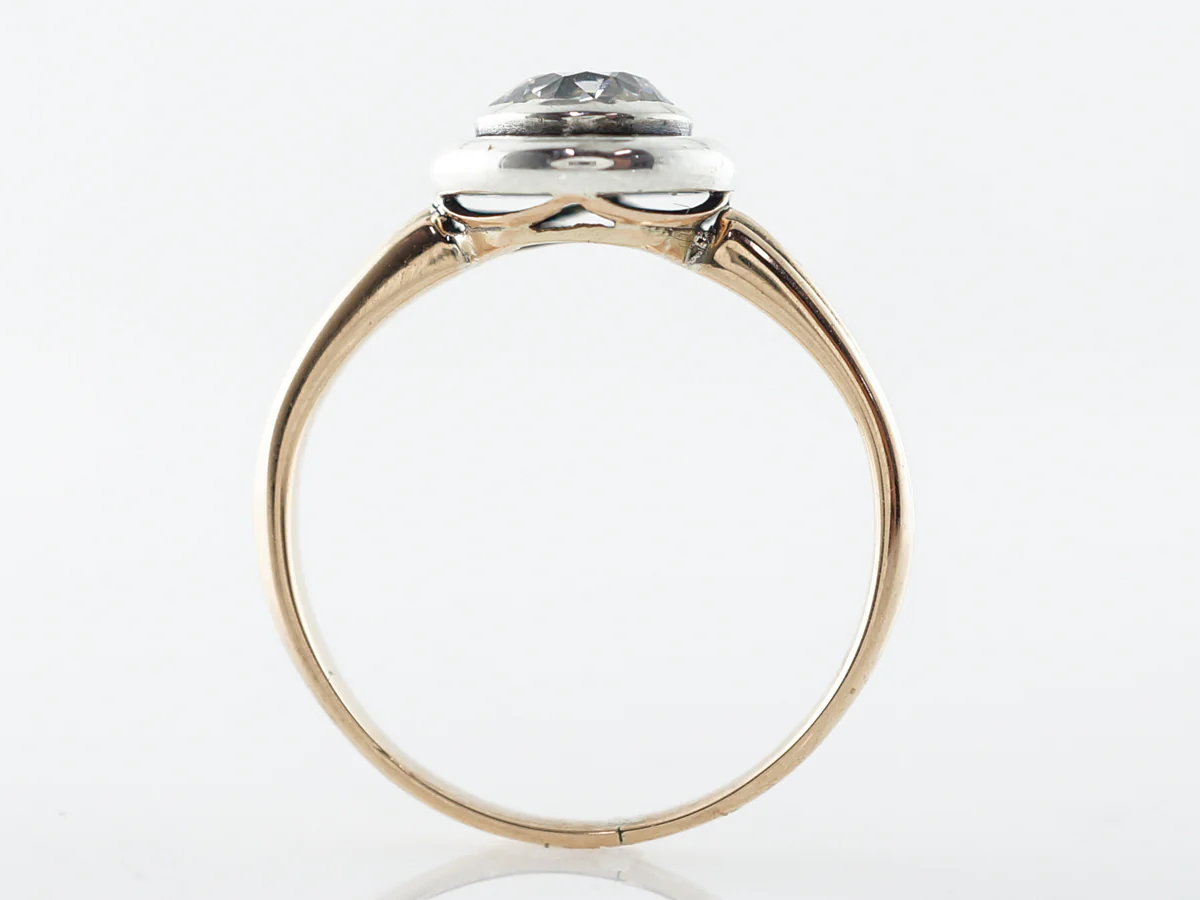 Antique Georgian Diamond Engagement Ring in Yellow Gold & Sterling Silver - Image 4