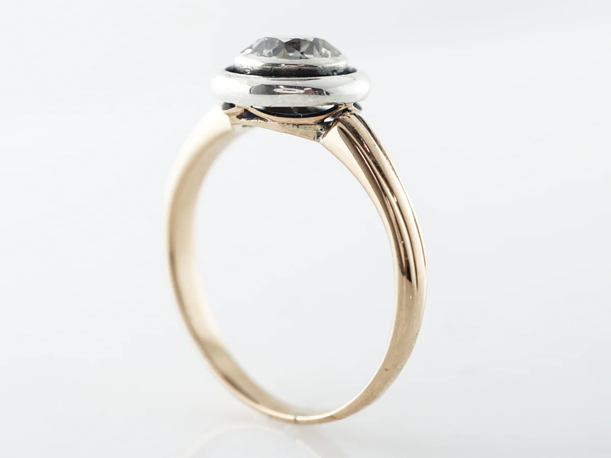 Antique Georgian Diamond Engagement Ring in Yellow Gold & Sterling Silver - Image 5