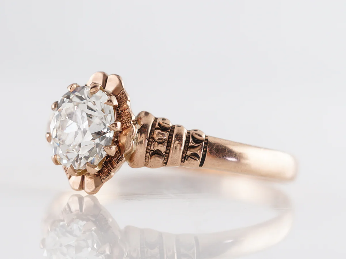 Antique GIA Diamond Engagement Ring in 14K Yellow Gold - Image 2