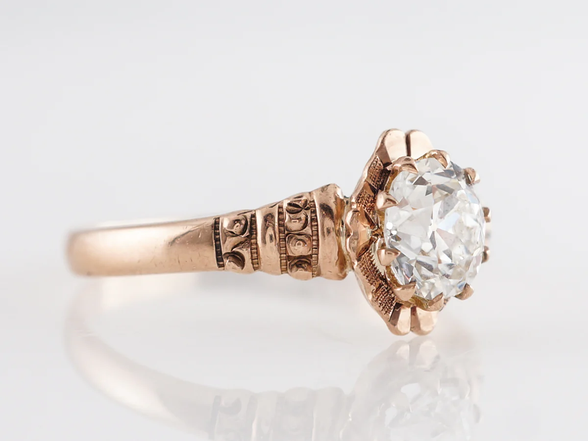 Antique GIA Diamond Engagement Ring in 14K Yellow Gold - Image 3