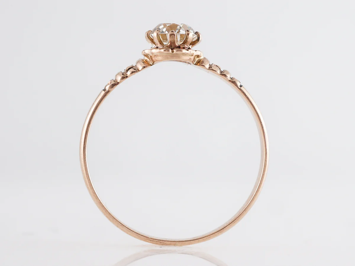 Antique GIA Diamond Engagement Ring in 14K Yellow Gold - Image 4