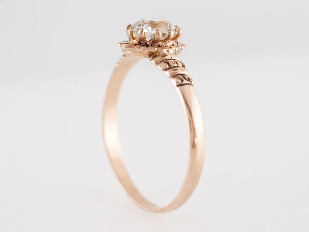Antique GIA Diamond Engagement Ring in 14K Yellow Gold - Image 5