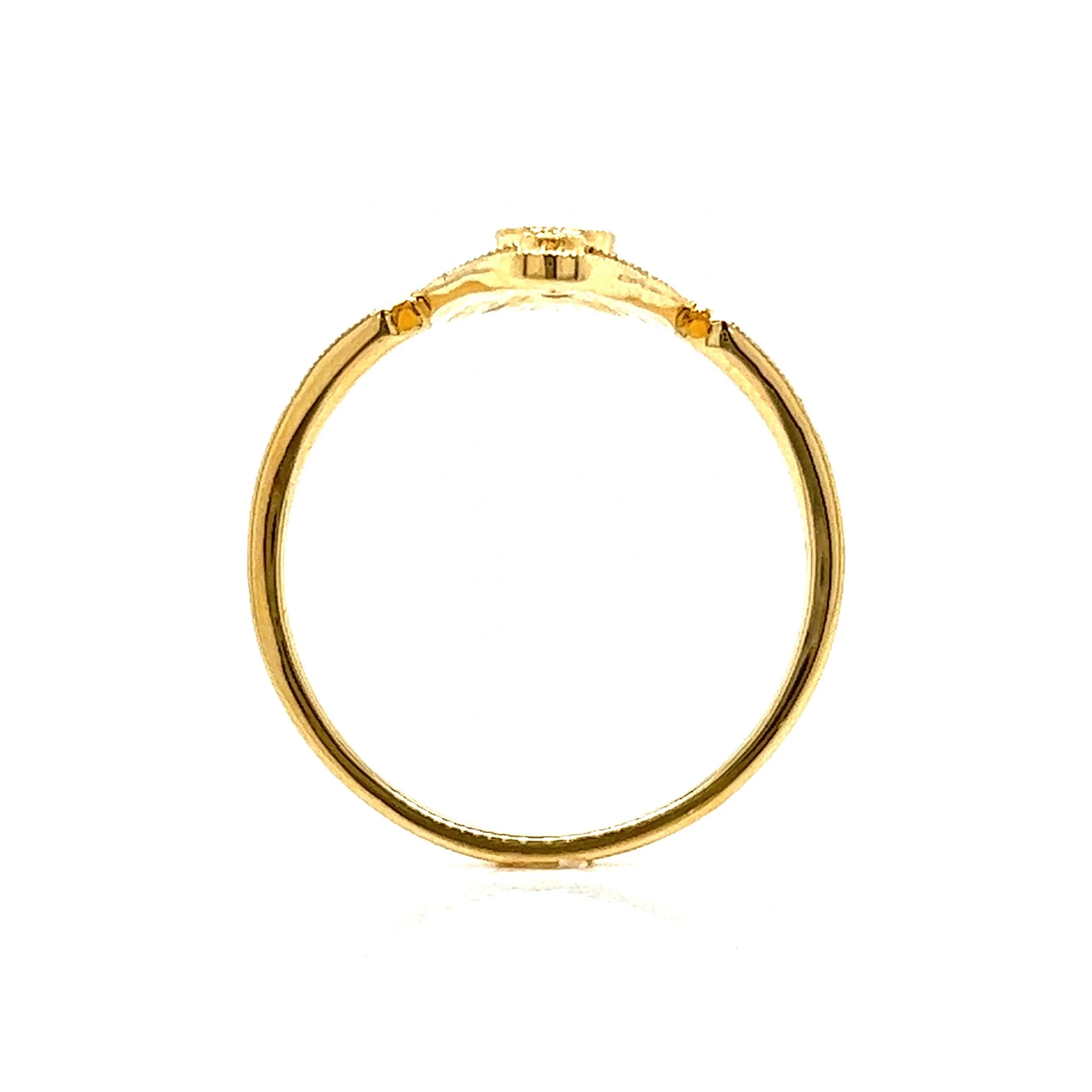 Antique Inspired Round Emerald & Diamond Ring in 18k Gold - Image 4