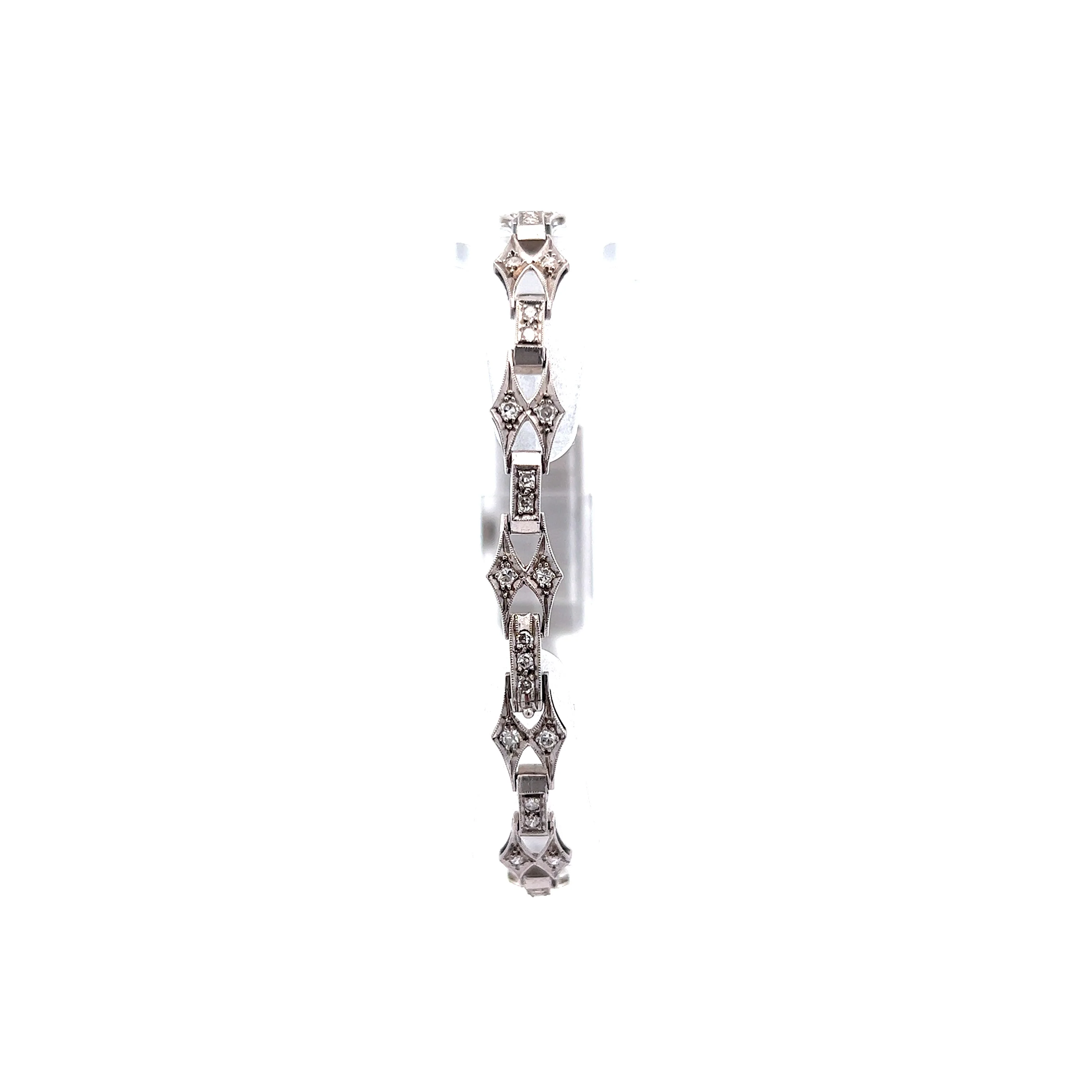 Antique Ladies Watch Art Deco .65 Single Cut Diamonds in Platinum - Image 4