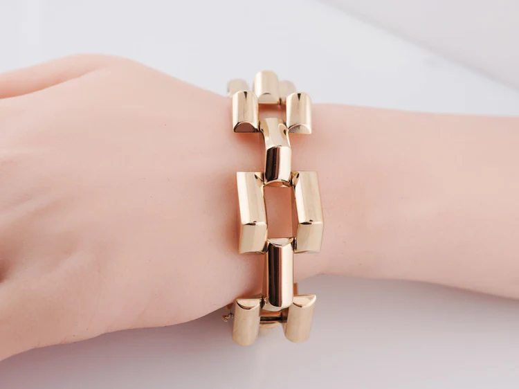 Antique Late Art Deco Bracelet in 14k Yellow Gold - Image 3
