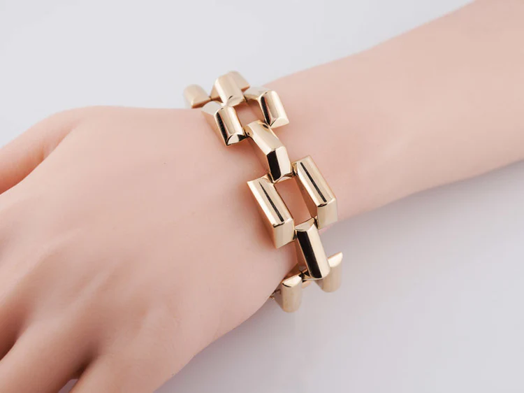 Antique Late Art Deco Bracelet in 14k Yellow Gold - Image 4