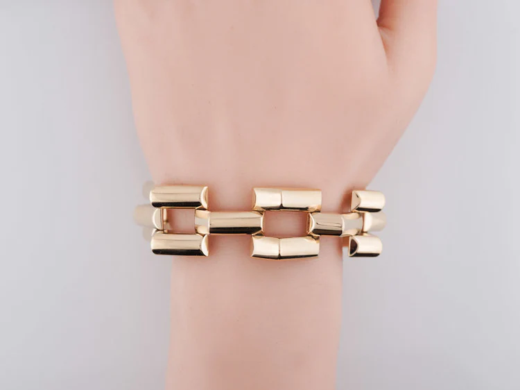Antique Late Art Deco Bracelet in 14k Yellow Gold - Image 5