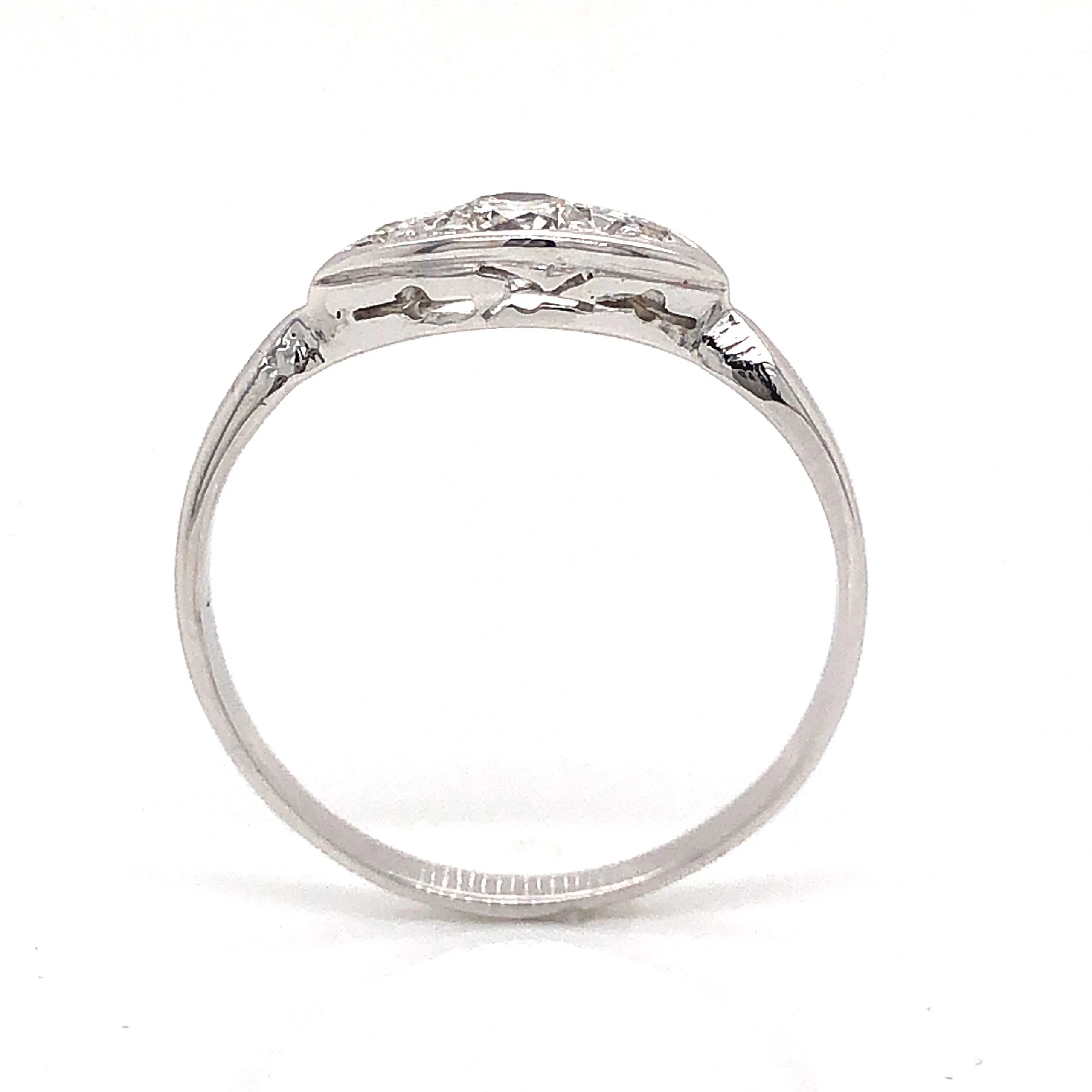 Antique Marquise Shaped Diamond Engagement Ring in 14k White Gold - Image 4