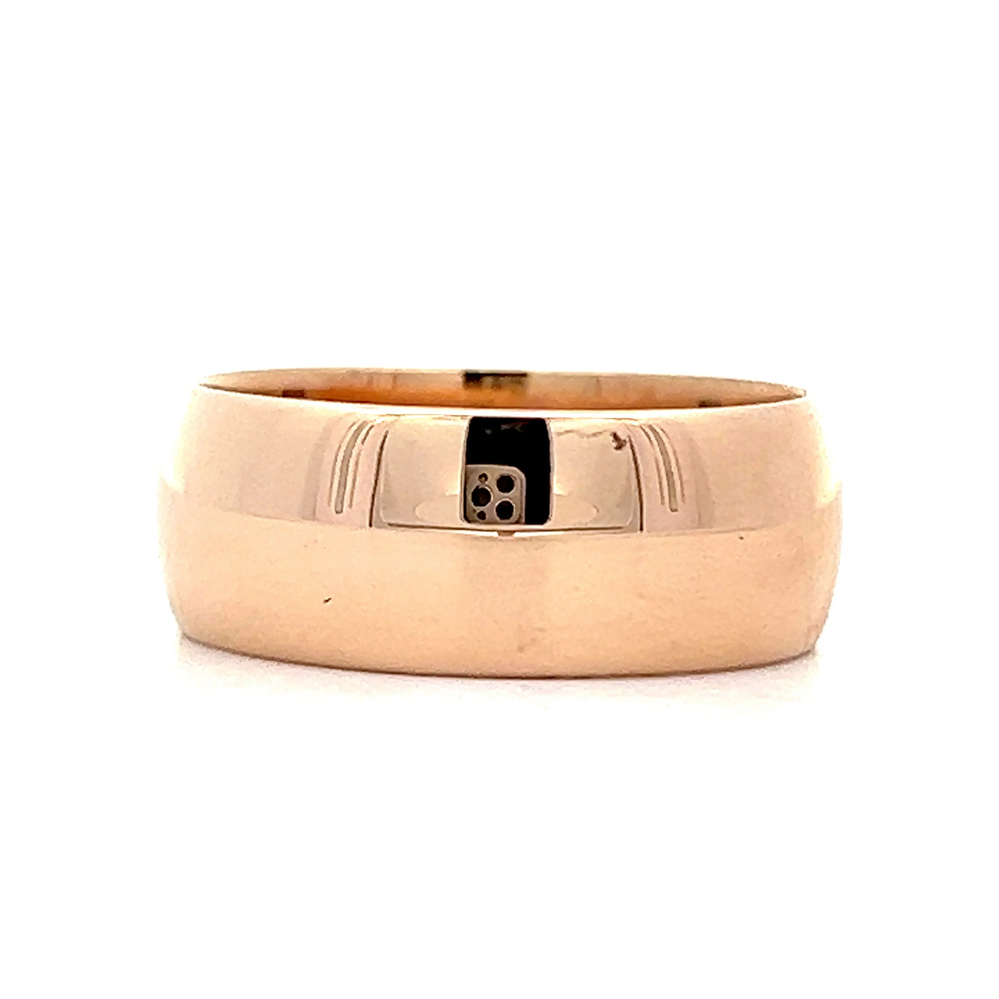 Antique Men's Wide Wedding Band in 14k Rose gold