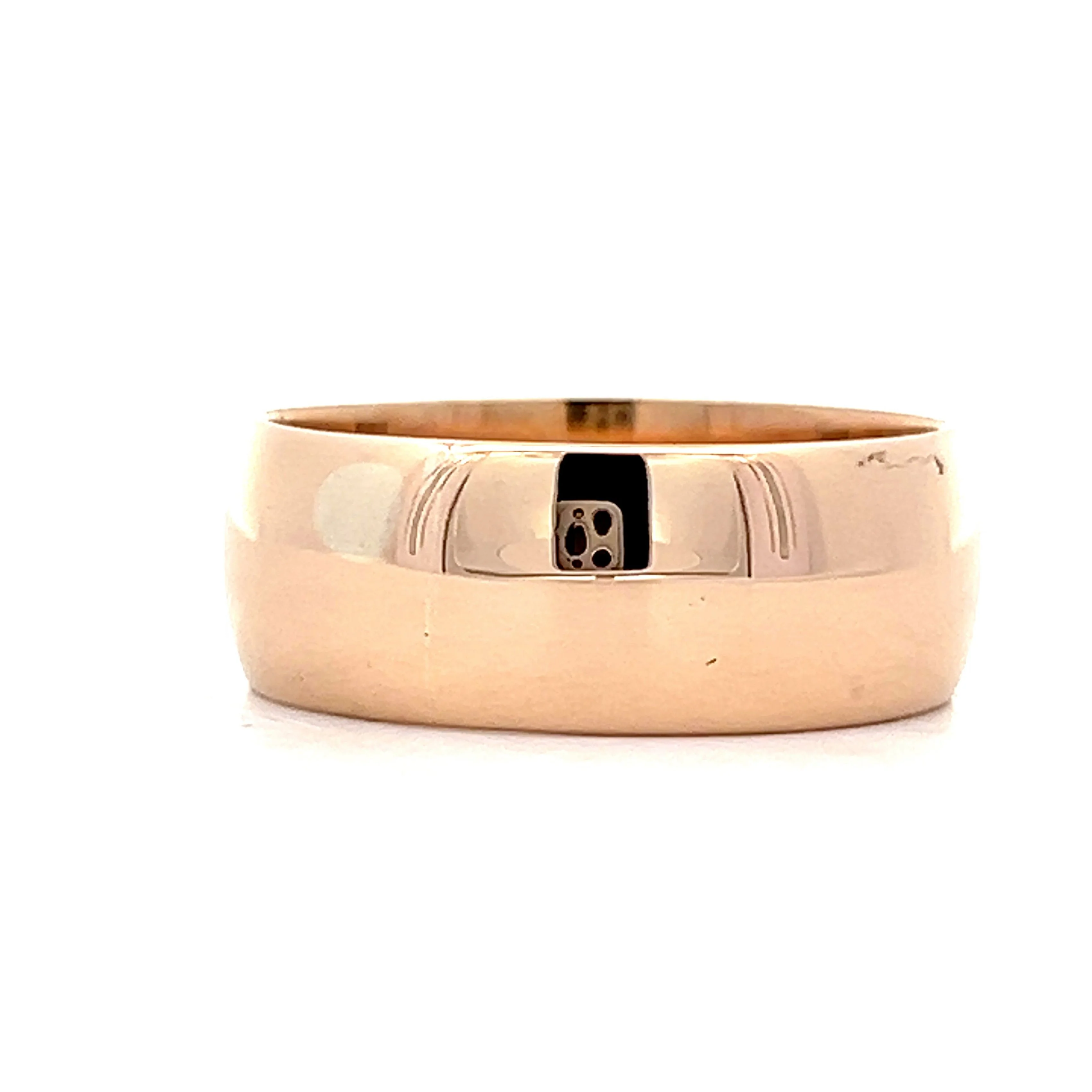 Antique Men's Wide Wedding Band in 14k Rose gold - Image 2