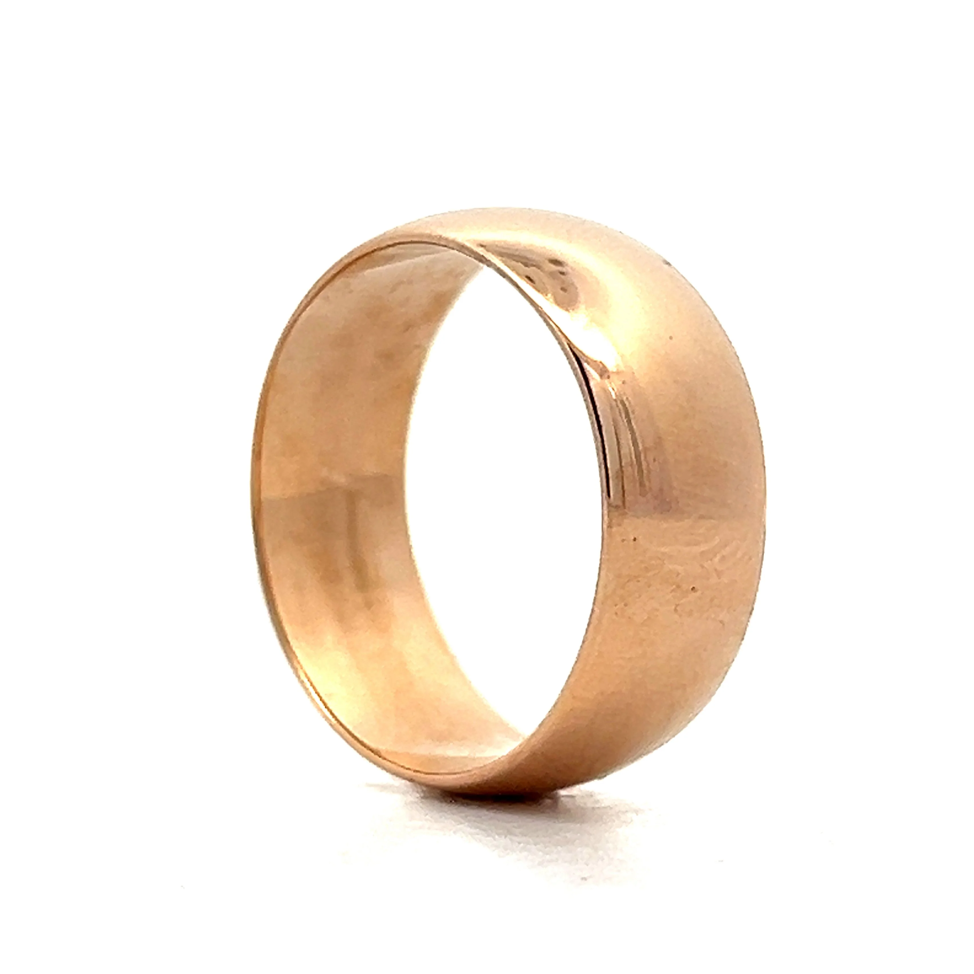 Antique Men's Wide Wedding Band in 14k Rose gold - Image 5