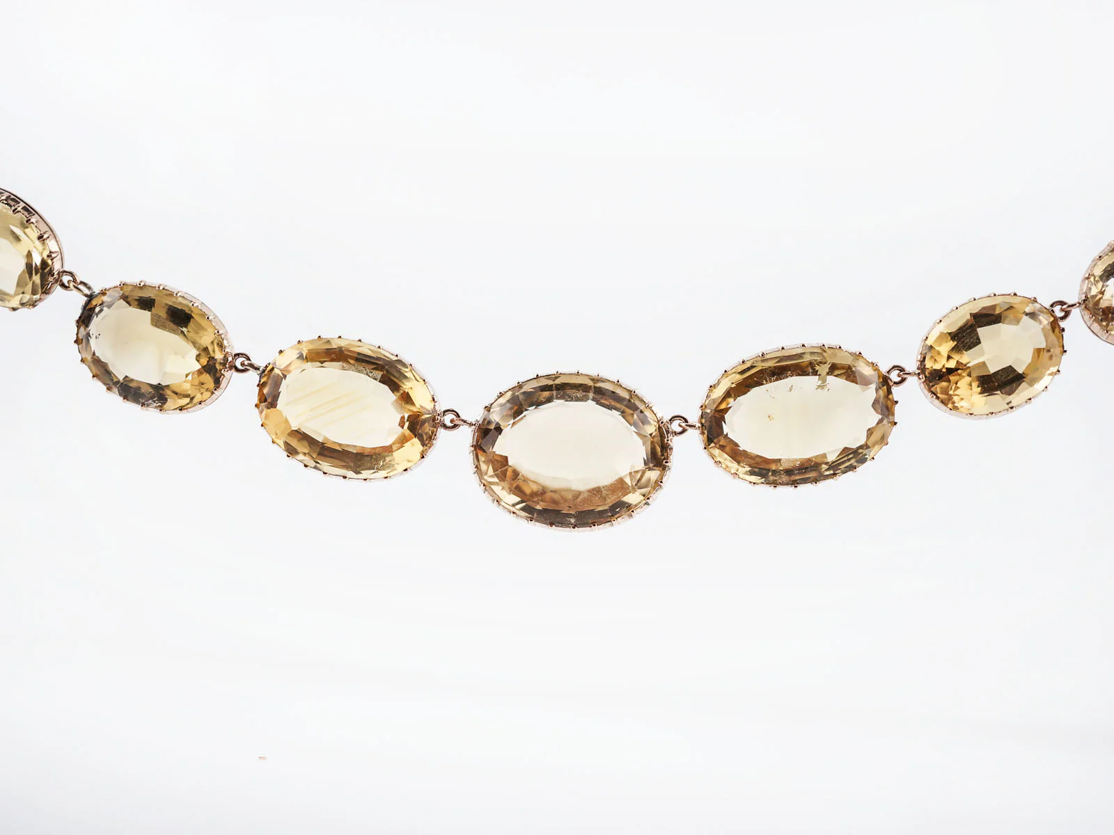 Antique Necklace Victorian 169.52 Mixed Cut Citrines in 9k Yellow Gold - Image 2
