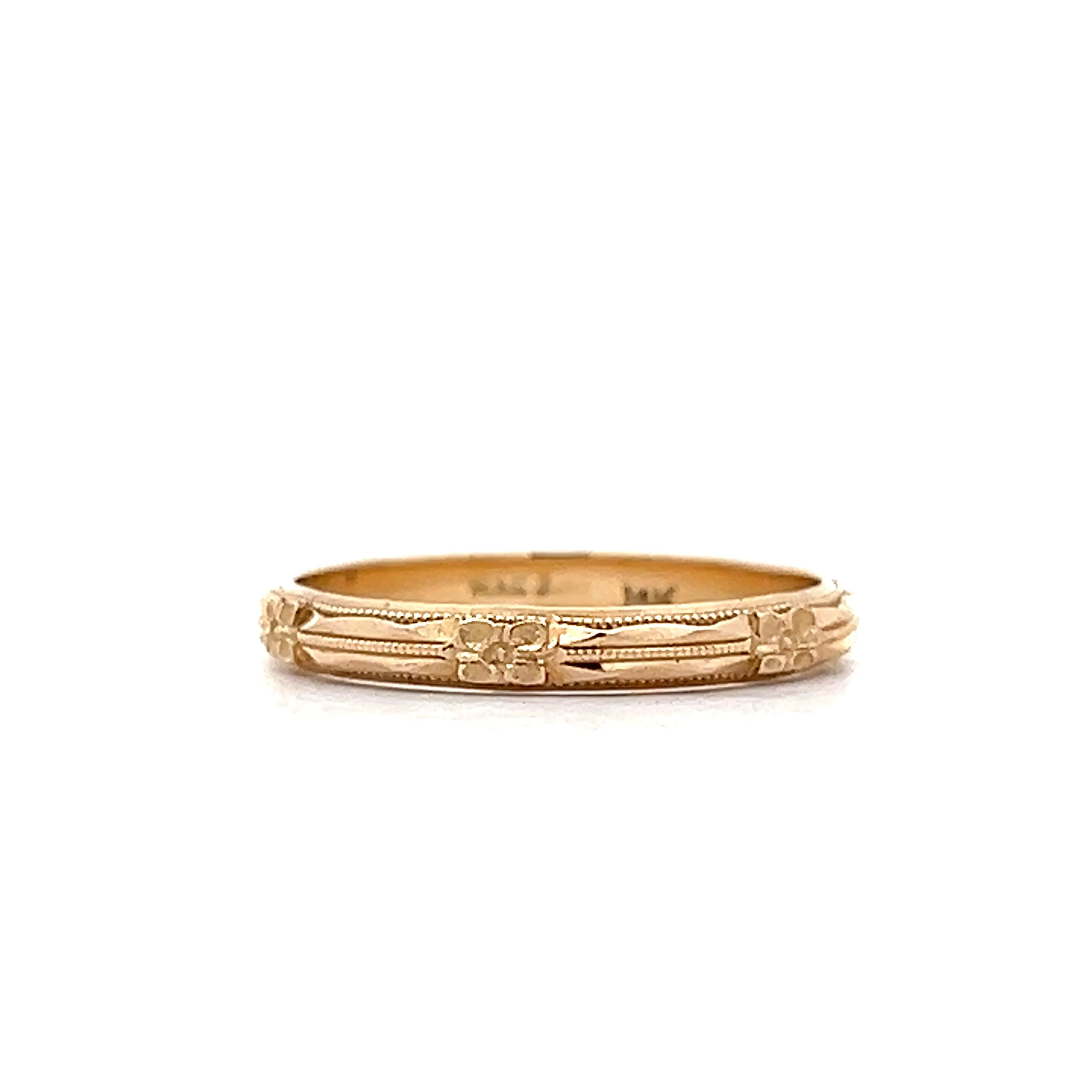 Antique Orange Blossom Wedding Band in 14k - Image 2