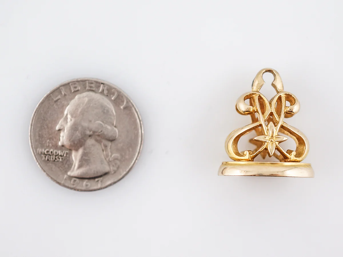 Antique Pendant Charm Seal Victorian 14k Yellow Gold - Image 4