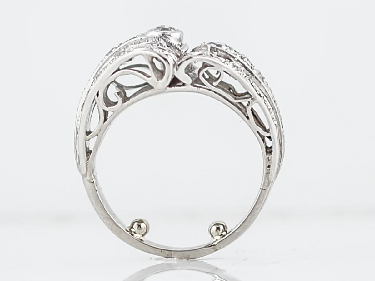 Antique Right Hand Ring Art Deco 1.02 Old European Cut Diamonds in Platinum - Image 5