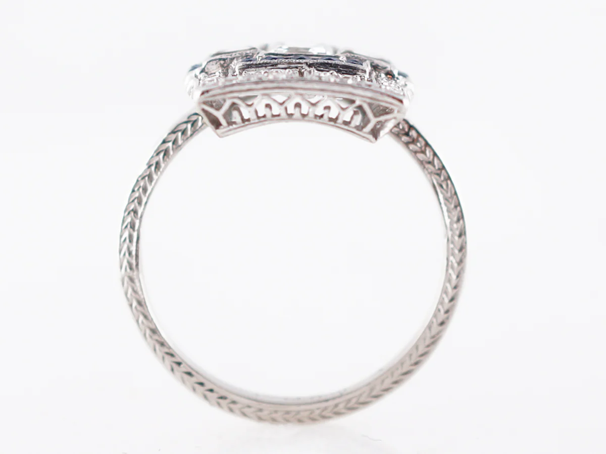 Antique Right Hand Ring Art Deco .47 Asscher Cut Diamond in Platinum - Image 4