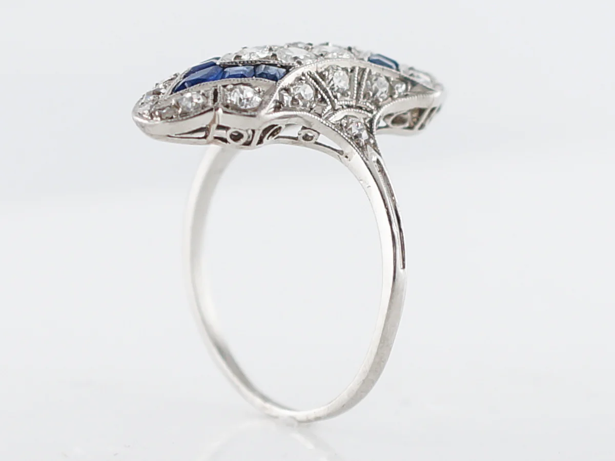 Antique Right Hand Ring Edwardian 1.03 carat Old European Diamonds in Platinum - Image 5