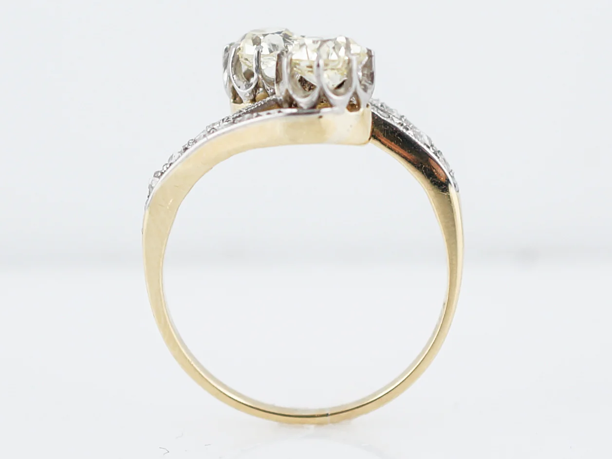 ***RTV***Antique Right Hand Ring Edwardian .76 Old Mine Cut Diamonds in Platinum & 18K Yellow Gold - Image 5