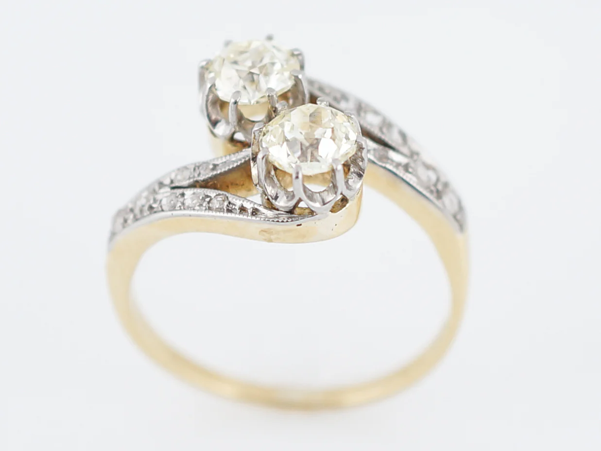 ***RTV***Antique Right Hand Ring Edwardian .76 Old Mine Cut Diamonds in Platinum & 18K Yellow Gold - Image 6