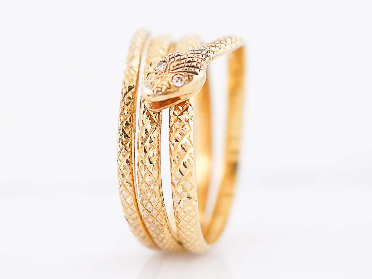 Antique Right Hand Ring Victorian .02 Single Cut Diamonds in 22k Yellow Gold - Image 6