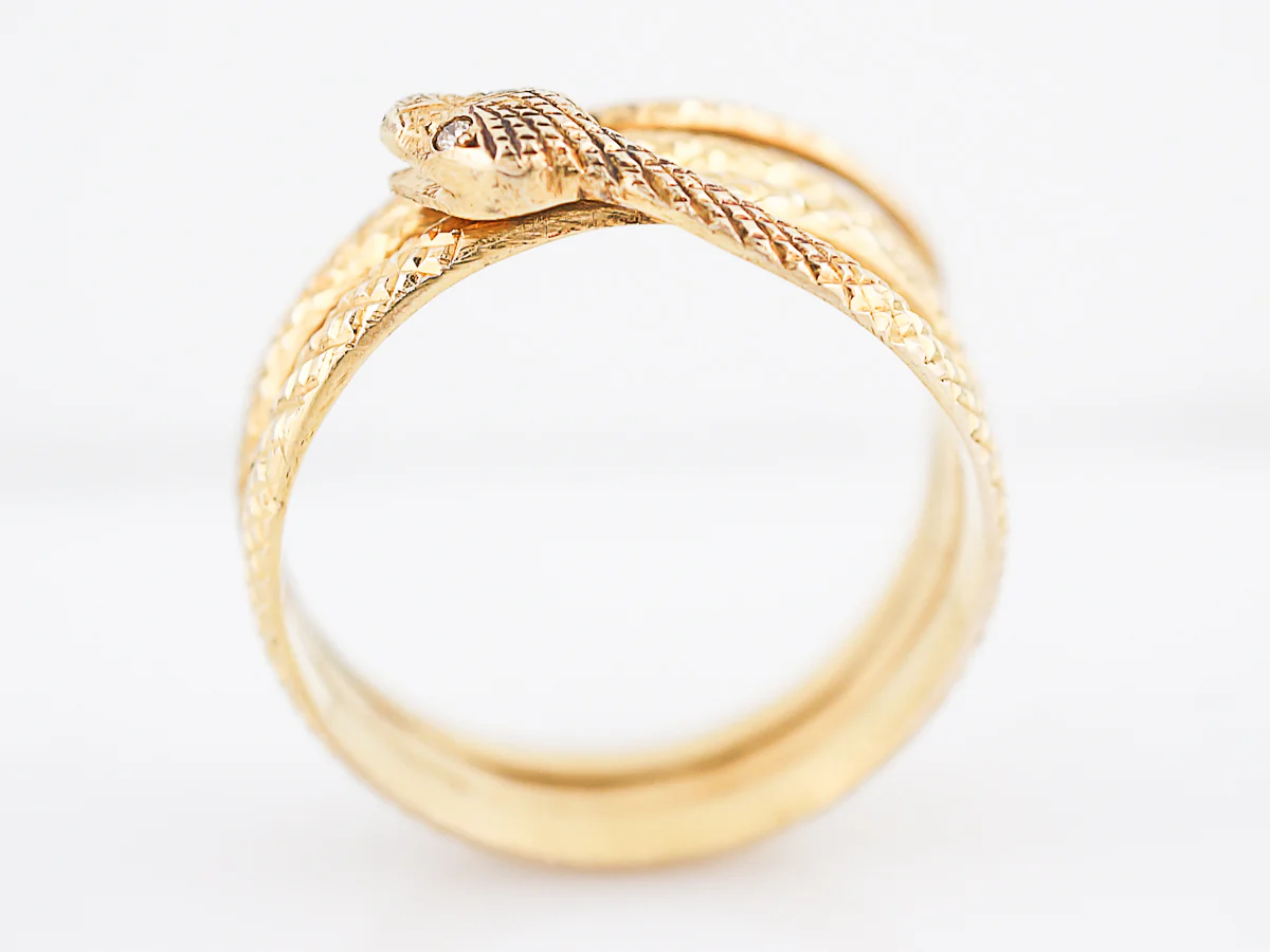 Antique Right Hand Ring Victorian .02 Single Cut Diamonds in 22k Yellow Gold - Image 7