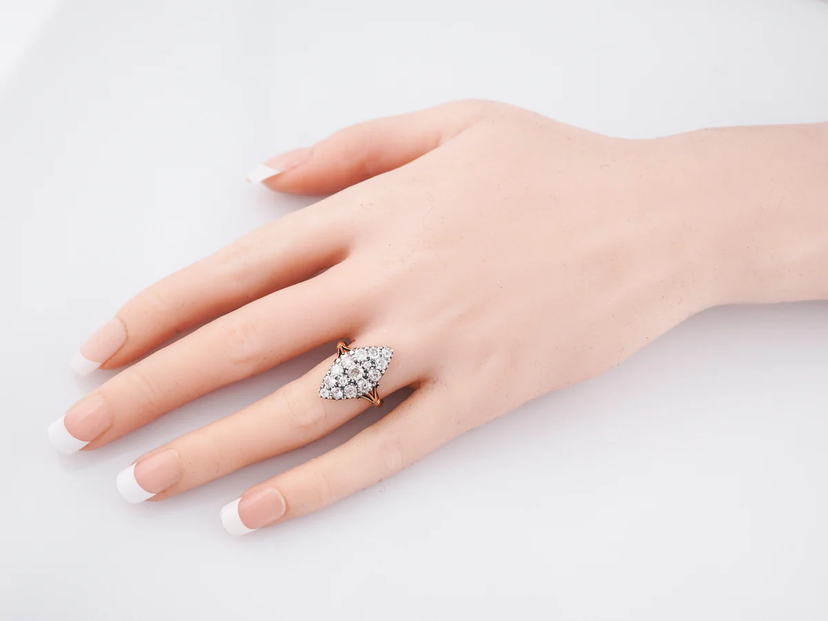 Antique Right Hand Ring Victorian 1.48 Old Mine Cut Diamond in 18K Yellow Gold - Image 6