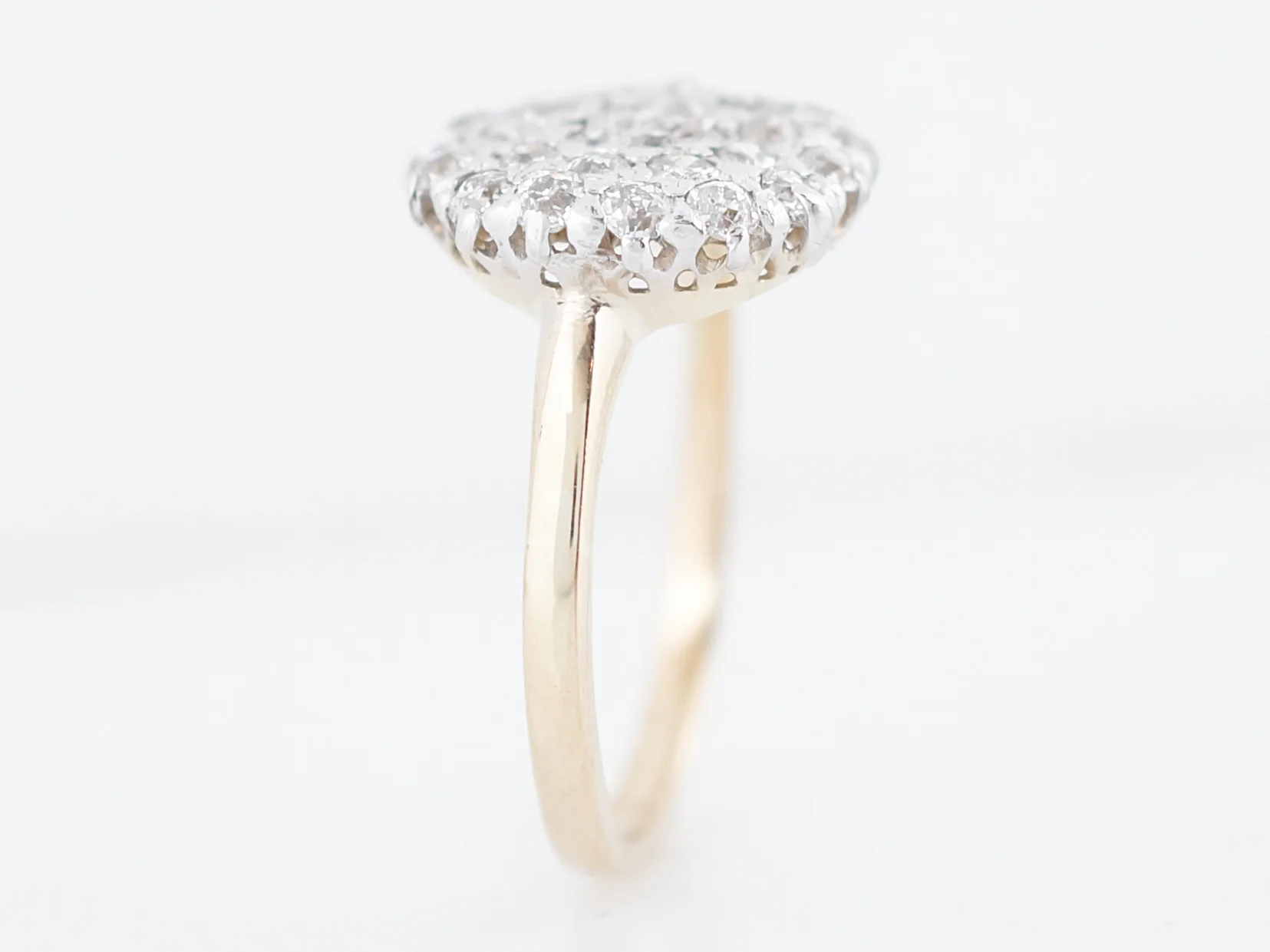 Antique Right Hand Ring Victorian 1.48 Old Mine Cut Diamonds in 14K Yellow Gold - Image 4