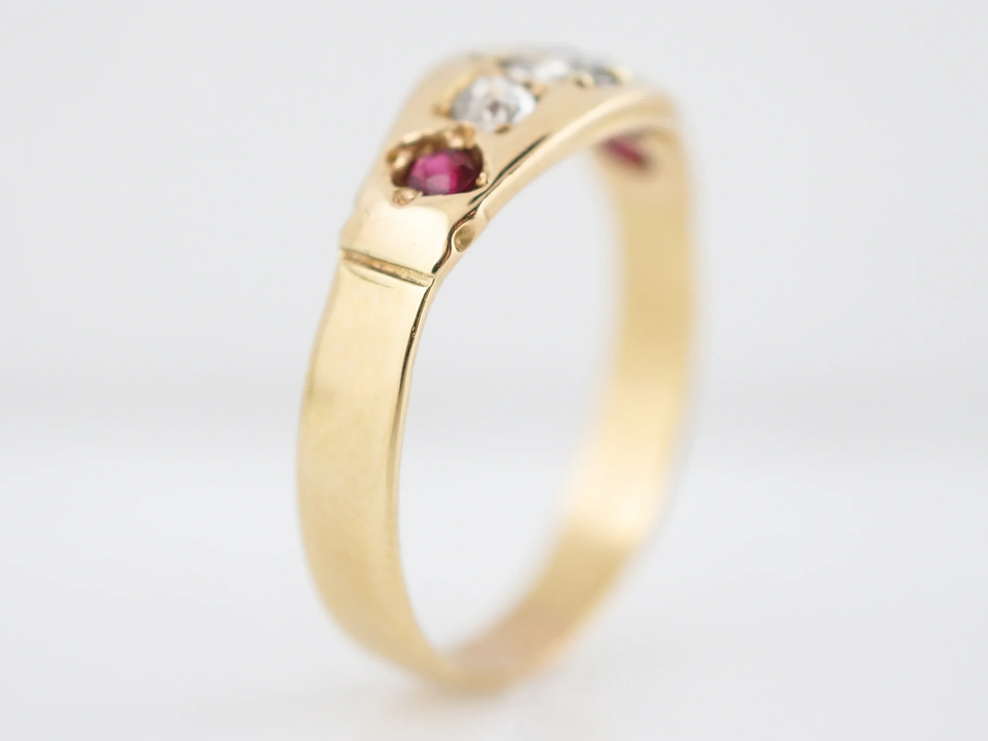 Antique Right Hand Ring Victorian .36 Old Mine Cut Diamond in 18k Yellow Gold - Image 4